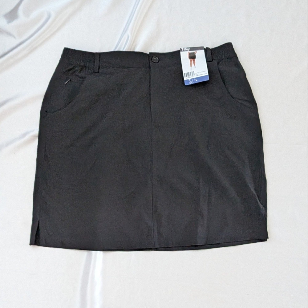 New Tilley Women's Trek Activewear Skort Water Resistant Black Large